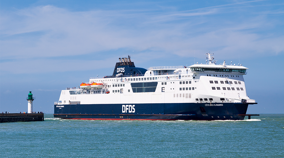 Ferry entering the port of Calais